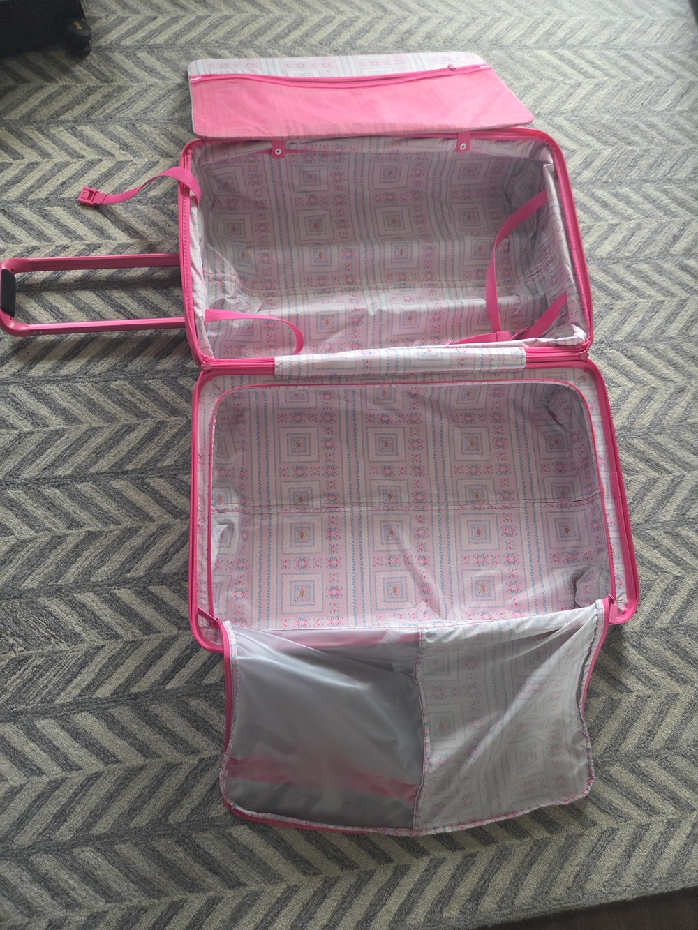 BEIS X BARBIE Bright Pink Hard-Shell MEDIUM CHECK W/ Bags Luggage - Picture 4 of 12